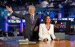 Lisa LaFlamme (right) sits in the anchor's chair as CTV announced that she would succeed Lloyd Robertson as anchor of CTV News back in 2010. 