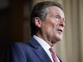 John Tory speaks during a press conference at Queen’s Park in Toronto, Monday, June 27, 2022.