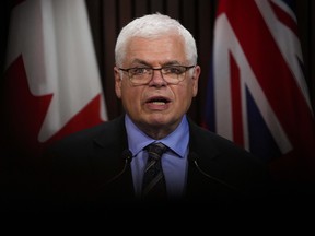 Ontario NDP interim leader Peter Tabuns speaks to the media following the Speech from the Throne at Queen's Park in Toronto, on Tuesday,  August 9, 2022. T