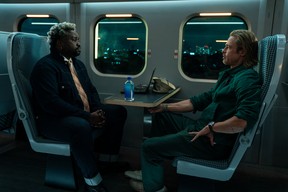Bryan Tyree Henry and Brad Pitt star in Bullet Train.
