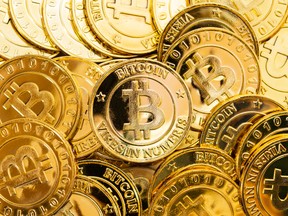 Bitcoin cryptocurrency background.