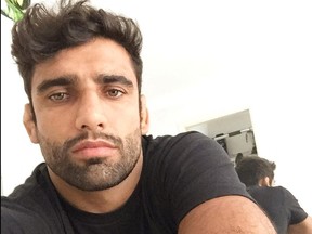 Brazilian Jiu-Jitsu world champion Leandro Lo poses for a selfie in this picture obtained from social media.