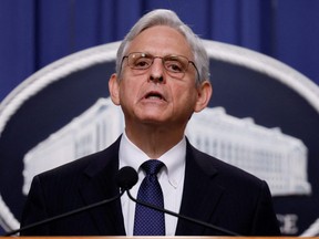 U.S. Attorney General Merrick Garland speaks about the FBI's search warrant served at former President Donald Trump's Mar-a-Lago estate in Florida during a statement at the U.S. Justice Department in Washington, D.C., Aug. 11, 2022.