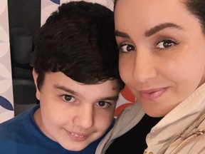 Mozhdeh Khodaei and her 12-year-old son Rodin Jamshidi.