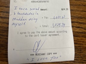 Former NFL star Chad Ochocinco left a $1,000 tip.