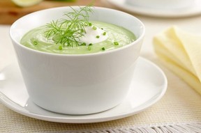 Cold Avocado and green pea soup with dill – Dairy Farmers of Canada