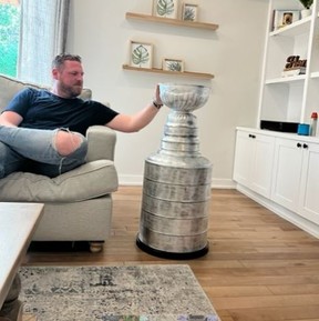 Shawn Wilson admires his Stanley Cup creation. SUPPLIED PHOTO