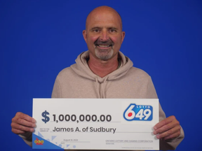 James Armstrong of Sudbury won $1 million playing Lotto 6/49.