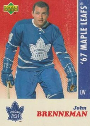 John Brenneman played 41 games with the Maple Leafs in 1967. His name is not on the Stanley Cup, which the team won that season.
