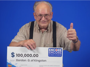 Gordon Gibson, 75, of Kingston won $100,000 in the July 15 Daily Keno draw.