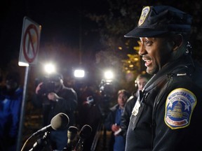 Washington Metro Police Lt. Jesse Porter speaks to the media, Dec. 11, 2013, in Washington.