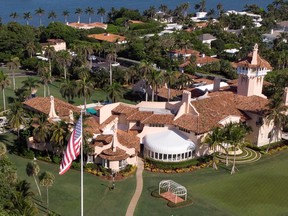 An aerial view of former U.S. President Donald Trump's Mar-a-Lago home after Trump said that FBI agents raided it, in Palm Beach, Fla., Aug. 15, 2022.