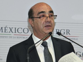 Mexikos Generalstaatsanwalt Jesus Murillo Karam gibt am 7. Dezember 2014 eine Pressekonferenz in Mexiko-Stadt.