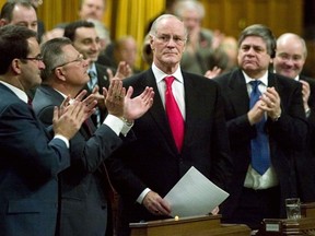 Interim Liberal party leader Bill Graham is given a standing ovation in the House of Commons in Ottawa, Tuesday Nov. 28, 2006.