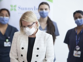 Health Minister Sylvia Jones recently directed the College of Nurses of Ontario to develop plans to more quickly register internationally educated professionals within two weeks, amid a nurse staffing shortage that has led to temporary ER closures. Jones attends an announcement at Toronto's Sunnybrook Hospital, Thursday, Aug. 18, 2022.