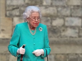 Queen Elizabeth at Castle Windsor lighting of the beacons ceremony - Getty