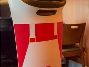 A robot is spreading joy at a Swiss Chalet restaurant in Hamilton.