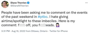 Peterborough Mayor Diane Therrien addressed the protest over the weekend involving QAnon protesters and Peterborough Police officers.