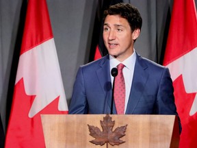 Prime Minister Justin Trudeau speaks during an official dinner at the Royal Ontario Museum in Toronto, Aug. 22, 2022.