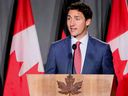 Premierminister Justin Trudeau spricht während eines offiziellen Abendessens im Royal Ontario Museum in Toronto, 22. August 2022.  