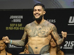 Mixed martial arts fighter Tyson Pedro at the official weigh-in on Friday September 8, 2017 for UFC 215, which will take place Saturday September 9, 2017 in Edmonton.