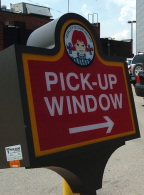 Wendy's drive-thru sign.