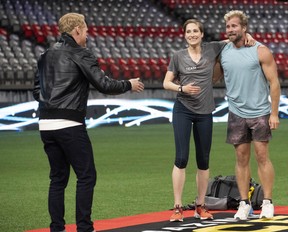 Catherine Lefford and Craig Ramsay, winners of Season 8 of Amazing Race Canada, were welcomed by host John Montgomery.