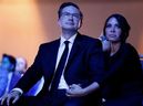 Pierre Poilievre and wife Anaida Poilievre look on during Canada's Conservative Party leadership election in Ottawa, Sept. 10, 2022.  
