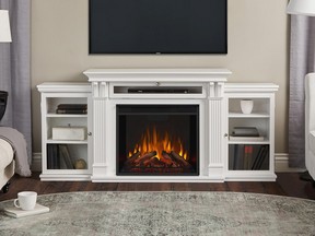 Creating a focal point is easy with a combo display-fireplace-television stand. Calie Media Electric Fireplace, $1609, Walmart.ca