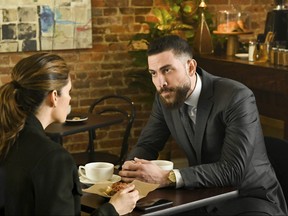 Zeeko Zaki, who plays Special Agent Omar Adom ‘OA’ Zidan on 'FBI' sits opposite co-star Missy Peregrym.