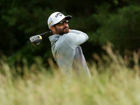 Adam Hadwin of Canada plays his shot from the fifth tee during the third round of the 122nd U.S. Open Championship at The Country Club on June 18, 2022 in Brookline, Massachusetts.