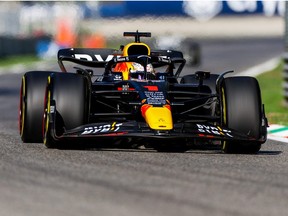 Max Verstappen of Red Bull Racing and The Netherlands  during practice ahead of the F1 Grand Prix of Italy at Autodromo Nazionale Monza on September 09, 2022 in Monza, Italy.