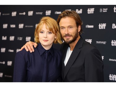 Emily Beecham and Andreas Pietschmann attend the "1899" Premiere during the 2022 Toronto International Film Festival at TIFF Bell Lightbox on Sept. 13, 2022 in Toronto.
