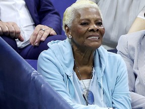 Singer Dionne Warwick looks on during the Women's Singles Second Round match between Anett Kontaveit of Estonia and Serena Williams of the United States at the U.S. Open at USTA Billie Jean King National Tennis Center on Aug. 31, 2022 in the Flushing neighbourhood of the Queens borough of New York City.