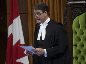 Speaker of the House of Commons Anthony Rota is seen in the House of Commons April 14, 2021 in Ottawa.