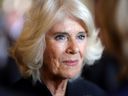 Camilla, Queen Consort is seen during a reception for local charities at Cardiff Castle on Sept. 16, 2022 in Cardiff, Wales. 