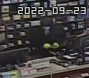 An image released by Caledon OPP of a male wanted in a Sept. 23, 2022 armed robbery in Bolton.