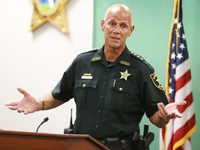 Sheriff Bob Gualtieri speaks to reporters during a news conference at the Pinellas County Sheriff's Office headquarters on Friday, Sept. 23, 2022, in Largo.
