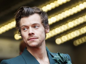 Harry Styles  photographed on the red carpet of The Princess of Wales Theatre for the film "My Policeman" during the Toronto International Film Festival, Sunday, Sept. 11, 2022.