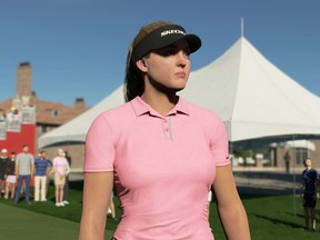 Canadian Brooke Henderson, shown in a frame grab,  joins American star Lexi Thompson and New Zealand's Lydia Ko as the franchise-first female pros in the PGA Tour 2K23 video game.