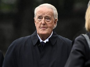 Former prime minister Brian Mulroney arrives at Christ Church Cathedral for the National Commemorative Ceremony in honour of Queen Elizabeth, in Ottawa, on Monday, Sept. 19, 2022.