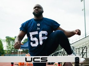 Argonauts defensive lineman Ja’Gared Davis has appeared in five Grey Cup games.  Submitted photo
