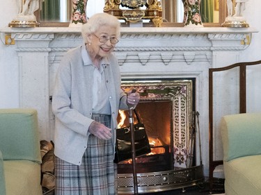 ABERDEEN, SCOTLAND - SEPTEMBER 06: Queen Elizabeth II waits in the Drawing Room before receiving newly elected leader of the Conservative party Liz Truss at Balmoral Castle for an audience where she will be invited to become Prime Minister and form a new government on September 6, 2022 in Aberdeen, Scotland. The Queen broke with the tradition of meeting the new prime minister and Buckingham Palace, after needing to remain at Balmoral Castle due to mobility issues. (Photo by Jane Barlow - WPA Pool/Getty Images)