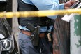 Police gather at the scene of a shooting in Brooklyn that left one person dead on June 16, 2022 in New York City. (Photo by Spencer Platt/Getty Images)