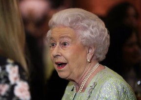 Queen Elizabeth II is seen during a reception to celebrate the patronages of the Princess, in the year of her 80th birthday at Buckingham Palace on November 29, 2016 in London, England.  (Yui Mok - WPA Pool/Getty Images)