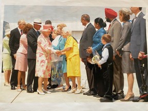 Former Mississauga mayor Hazel McCallion greets Queen Elizabeth II during one of their various meetings.