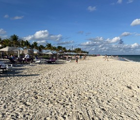 The white sand beach beckons toes at Planet Hollywood Cancun. CYNTHIA MCLEOD/TORONTO SUN