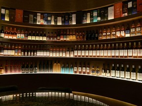 The dazzling display inside a private tasting room at Cask Whisky Vault at the Versante Hotel in Richmond, B.C.