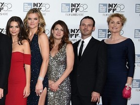 From left to right: Emily Ratajkowski, Missi Pyle, Gillian Flynn, Scoot McNairy, and Lisa Banes attend the New York Film Festival  opening night gala presentation and world premiere of "Gone Girl" at Alice Tully Hall on Sept. 26, 2014 in New York City.