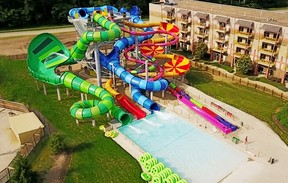 The outdoor water slides at Kalahari Resorts and Conventions